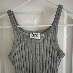 Princess Polly Grey Ribbed Midi Bodycon Dress US 4